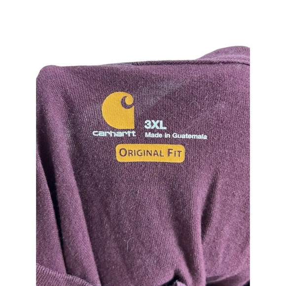 Carhartt Henley Shirt Burgundy Long Sleeve Plus Size 3XL Cotton Men’s - Picture 5 of 5